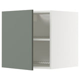 METOD top cabinet for fridge/freezer, white/Nickebo matt grey-green, 60x60 cm