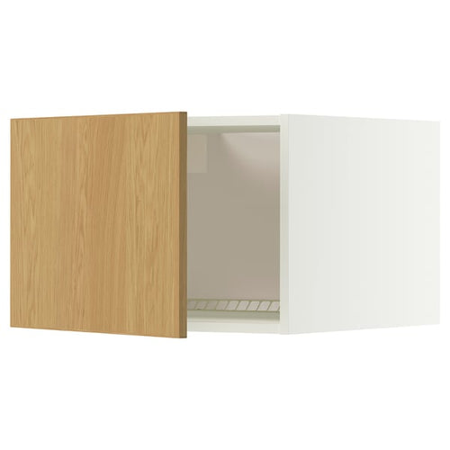 METOD top cabinet for fridge/freezer, white/Sinarp oak veneer, 60x40 cm