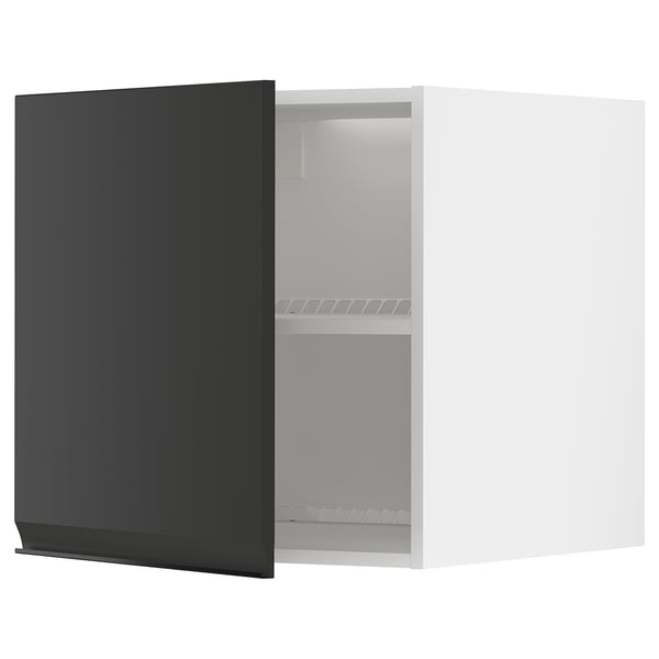 METOD - Top cabinet for fridge/freezer, white/Upplöv matt anthracite , 60x60 cm