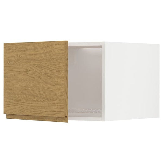 Ikea METOD - Top cabinet for fridge/freezer, white/Voxtorp oak effect, 60x40 cm