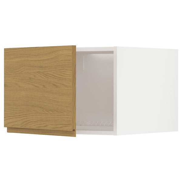 METOD - Top cabinet for fridge/freezer, white/Voxtorp oak effect, 60x40 cm