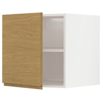 METOD - Top cabinet for fridge/freezer, white/Voxtorp oak effect, 60x60 cm