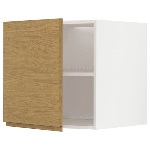 METOD top cabinet for fridge/freezer, white/Voxtorp oak effect, 60x60 cm