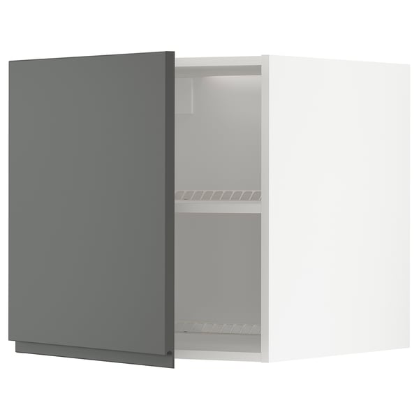 METOD top cabinet for fridge/freezer, white/Voxtorp dark grey, 60x60 cm