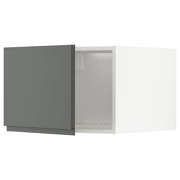 METOD - METOD Top cabinet for fridge/freezer, white/Voxtorp dark grey, 60x40 cm