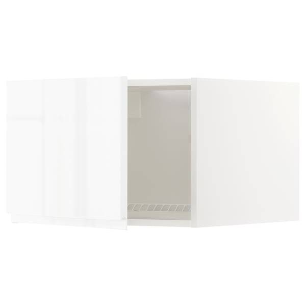 METOD top cabinet for fridge/freezer, white/Voxtorp high-gloss/white, 60x40 cm