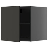 METOD top cabinet for fridge/freezer, black-grey/Nickebo matt anthracite, 60x60 cm