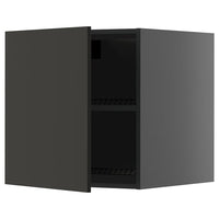 METOD top cabinet for fridge/freezer, black-grey/Nickebo matt anthracite, 60x60 cm