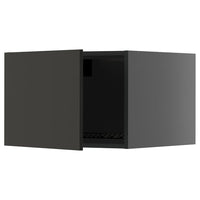 METOD top cabinet for fridge/freezer, black-grey/Nickebo matt anthracite, 60x40 cm