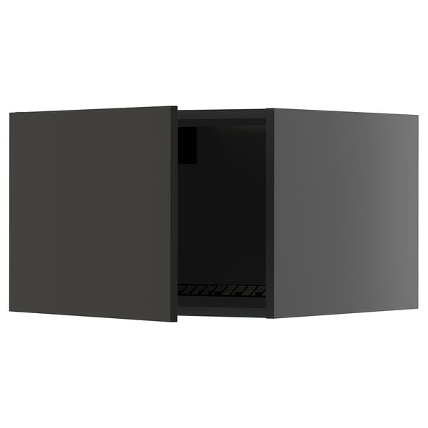 METOD top cabinet for fridge/freezer, black-grey/Nickebo matt anthracite, 60x40 cm