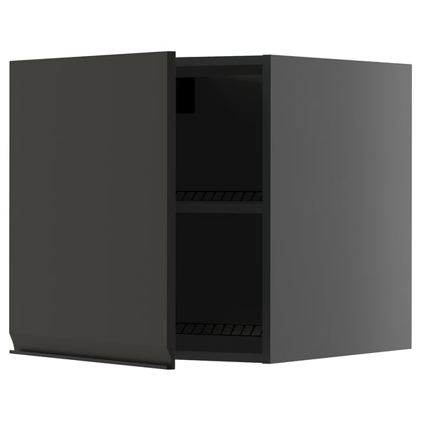 METOD - METOD Top cabinet for fridge/freezer, black-grey/Upplöv matt anthracite, 60x60 cm