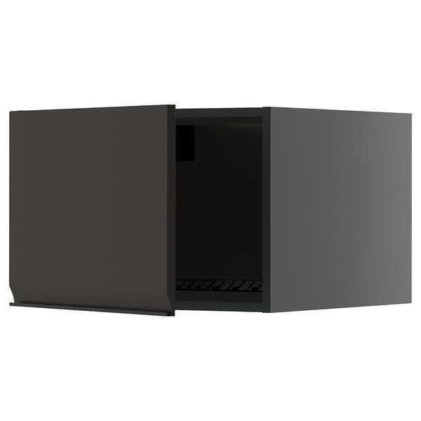 METOD - METOD Top cabinet for fridge/freezer, black-grey/Upplöv matt anthracite, 60x40 cm