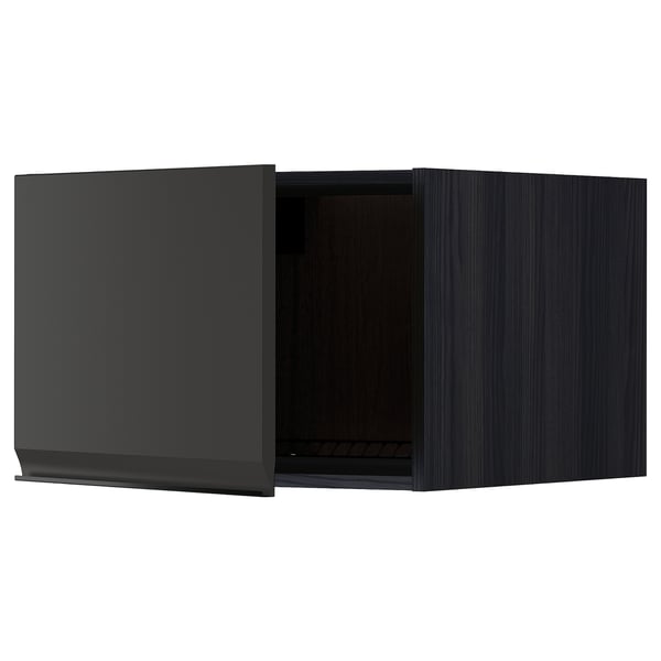 METOD - METOD Top cabinet for fridge/freezer, black/Upplöv matt anthracite, 60x40 cm