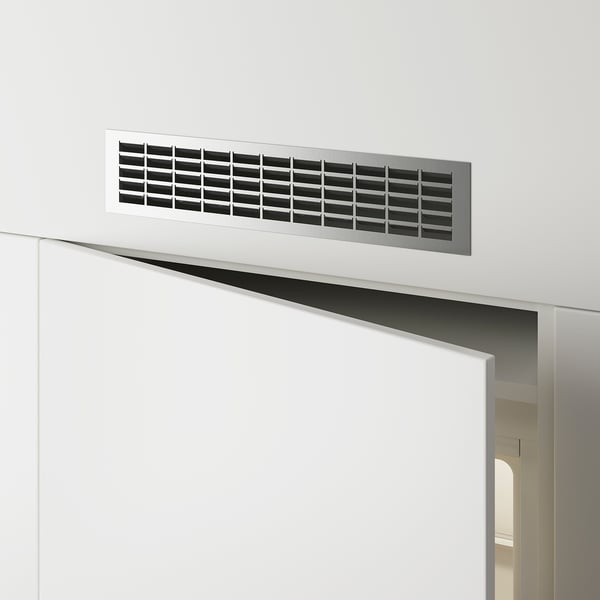 METOD ventilation grille, stainless steel, 43.0x9.5 cm