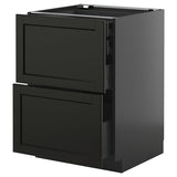 METOD / KNIVSHULT base cb 2 frnts/2 low/1 md/1 hi drw, black-grey/Lerhyttan black stained, 60x60 cm