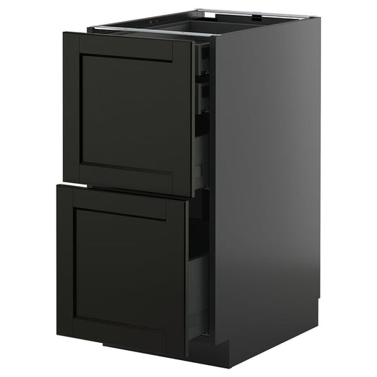 METOD / KNIVSHULT - METOD / KNIVSHULT Base cb 2 frnts/2 low/1 md/1 hi drw, black-grey/Lerhyttan black stained, 40x60 cm