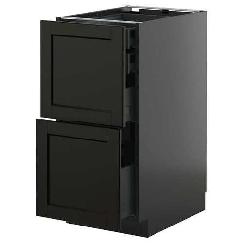 METOD / KNIVSHULT - METOD / KNIVSHULT Base cb 2 frnts/2 low/1 md/1 hi drw, black-grey/Lerhyttan black stained, 40x60 cm