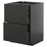 METOD / KNIVSHULT base cb 2 frnts/2 low/1 md/1 hi drw, black-grey/Nickebo matt anthracite, 60x60 cm