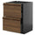 METOD / KNIVSHULT base cb 2 frnts/2 low/1 md/1 hi drw, black-grey/Stensta dark brown ash veneer, 60x60 cm