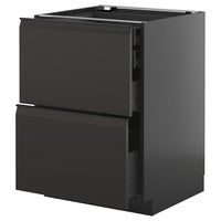 METOD / KNIVSHULT base cb 2 frnts/2 low/1 md/1 hi drw, black-grey/Upplöv matt anthracite, 60x60 cm