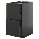 METOD / KNIVSHULT base cb 2 frnts/2 low/1 md/1 hi drw, black-grey/Upplöv matt anthracite, 40x60 cm