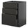 METOD / KNIVSHULT - METOD / KNIVSHULT Base cb 3 frnts/2 low/1 md/1 hi drw, black-grey/Upplöv matt anthracite, 60x60 cm