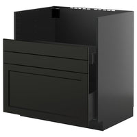 METOD / KNIVSHULT base cab f TALLSJÖN sink, black-grey/Lerhyttan black stained, 80x60 cm