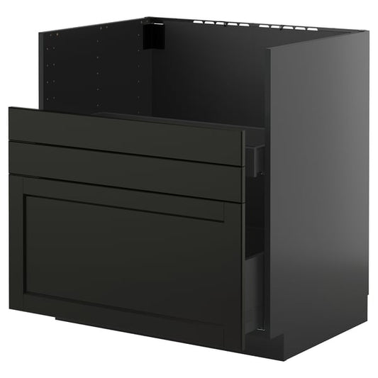METOD / KNIVSHULT - METOD / KNIVSHULT Base cab f TALLSJÖN sink, black-grey/Lerhyttan black stained, 80x60 cm
