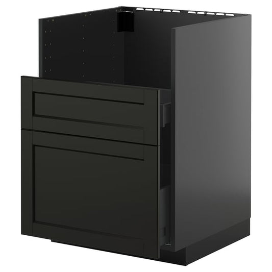 METOD / KNIVSHULT - METOD / KNIVSHULT Base cab f TALLSJÖN sink, black-grey/Lerhyttan black stained, 60x60 cm