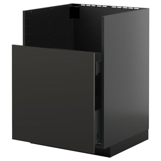 METOD / KNIVSHULT Mob sink base TALLSJÖN, black-grey/Nickebo anthracite matte, 60x60 cm