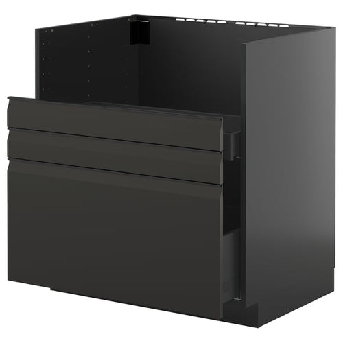 METOD / KNIVSHULT - METOD / KNIVSHULT Base cab f TALLSJÖN sink, black-grey/Upplöv matt anthracite, 80x60 cm