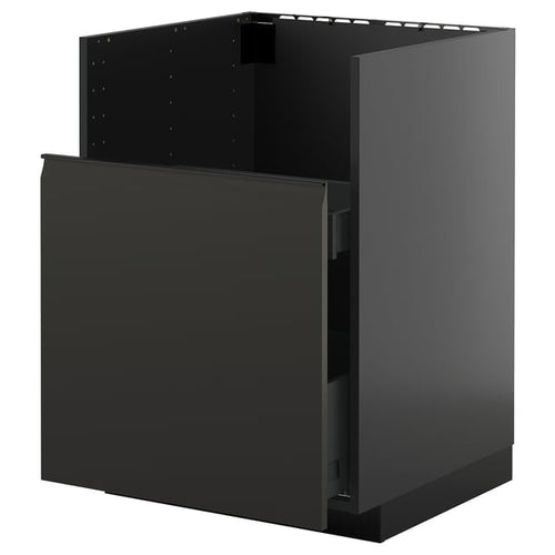 METOD / KNIVSHULT - METOD / KNIVSHULT Base cab f TALLSJÖN sink, black-grey/Upplöv matt anthracite, 60x60 cm