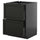METOD / KNIVSHULT - METOD / KNIVSHULT Base cb 2 fronts/2 high drawers, black-grey/Lerhyttan black stained, 60x60 cm