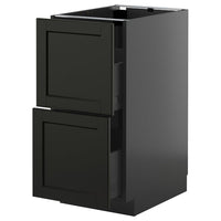 METOD / KNIVSHULT base cb 2 fronts/2 high drawers, black-grey/Lerhyttan black stained, 40x60 cm
