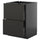 METOD / KNIVSHULT - METOD / KNIVSHULT Base cb 2 fronts/2 high drawers, black-grey/Nickebo matt anthracite, 60x60 cm