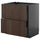 METOD / KNIVSHULT 2-front cabinet/2 high drawers, black-grey/Sinarp brown, 80x60 cm