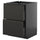 METOD / KNIVSHULT - METOD / KNIVSHULT Base cb 2 fronts/2 high drawers, black-grey/Upplöv matt anthracite, 60x60 cm