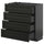 METOD / KNIVSHULT - METOD / KNIVSHULT Base cab 4 frnts/4 drawers, black-grey/Lerhyttan black stained, 80x37 cm