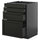 METOD / KNIVSHULT - METOD / KNIVSHULT Base cab 4 frnts/4 drawers, black-grey/Lerhyttan black stained, 60x60 cm