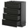 METOD / KNIVSHULT - METOD / KNIVSHULT Base cab 4 frnts/4 drawers, black-grey/Lerhyttan black stained, 60x37 cm