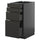 METOD / KNIVSHULT - METOD / KNIVSHULT Base cab 4 frnts/4 drawers, black-grey/Nickebo matt anthracite, 40x60 cm