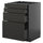 METOD / KNIVSHULT - METOD / KNIVSHULT Base cab 4 frnts/4 drawers, black-grey/Nickebo matt anthracite, 60x60 cm