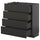 METOD / KNIVSHULT - METOD / KNIVSHULT Base cab 4 frnts/4 drawers, black-grey/Nickebo matt anthracite, 80x37 cm