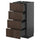 METOD / KNIVSHULT Cabinet/4 fronts/4 drawers, black-grey/Sinarp brown, 40x37 cm