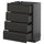 METOD / KNIVSHULT base cab 4 frnts/4 drawers, black-grey/Upplöv matt anthracite, 60x37 cm