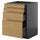 METOD / KNIVSHULT - METOD / KNIVSHULT Base cab 4 frnts/4 drawers, black-grey/Voxtorp oak effect, 60x60 cm