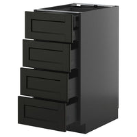 METOD / KNIVSHULT base cb 4 frnts/2 low/3 md drwrs, black-grey/Lerhyttan black stained, 40x60 cm