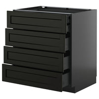 METOD / KNIVSHULT base cb 4 frnts/2 low/3 md drwrs, black-grey/Lerhyttan black stained, 80x60 cm