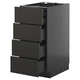 METOD / KNIVSHULT base cb 4 frnts/2 low/3 md drwrs, black-grey/Nickebo matt anthracite, 40x60 cm