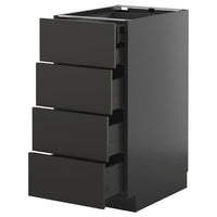 METOD / KNIVSHULT base cb 4 frnts/2 low/3 md drwrs, black-grey/Nickebo matt anthracite, 40x60 cm
